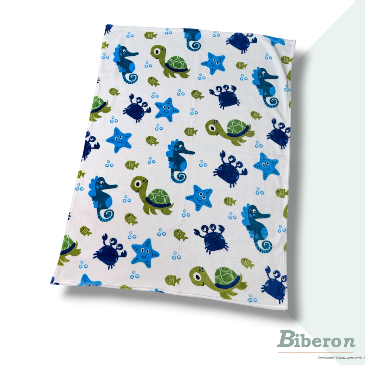 Frazadas fleece - Estampadas - Celeste / azul