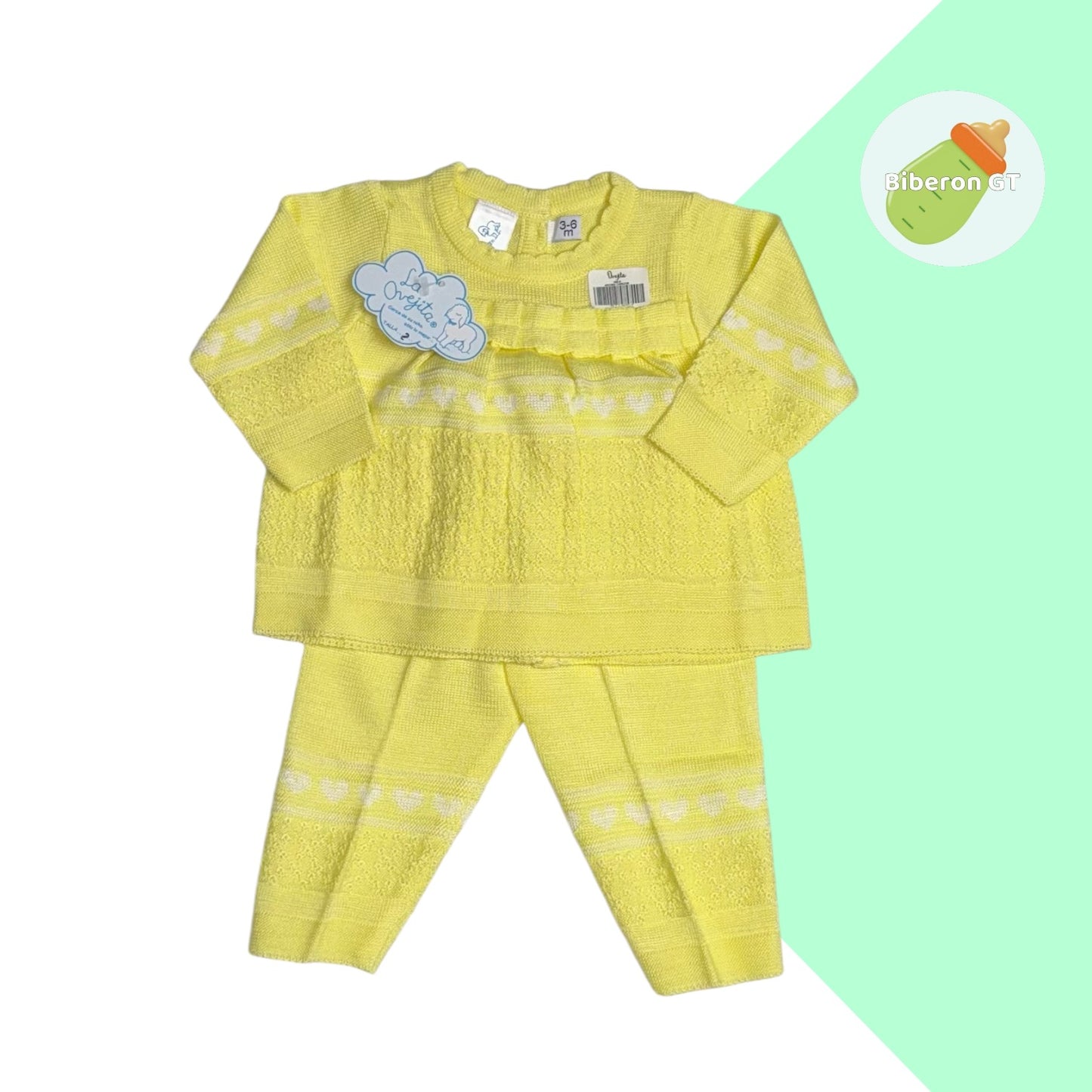 Conjunto La Ovejita - amarillo para niña