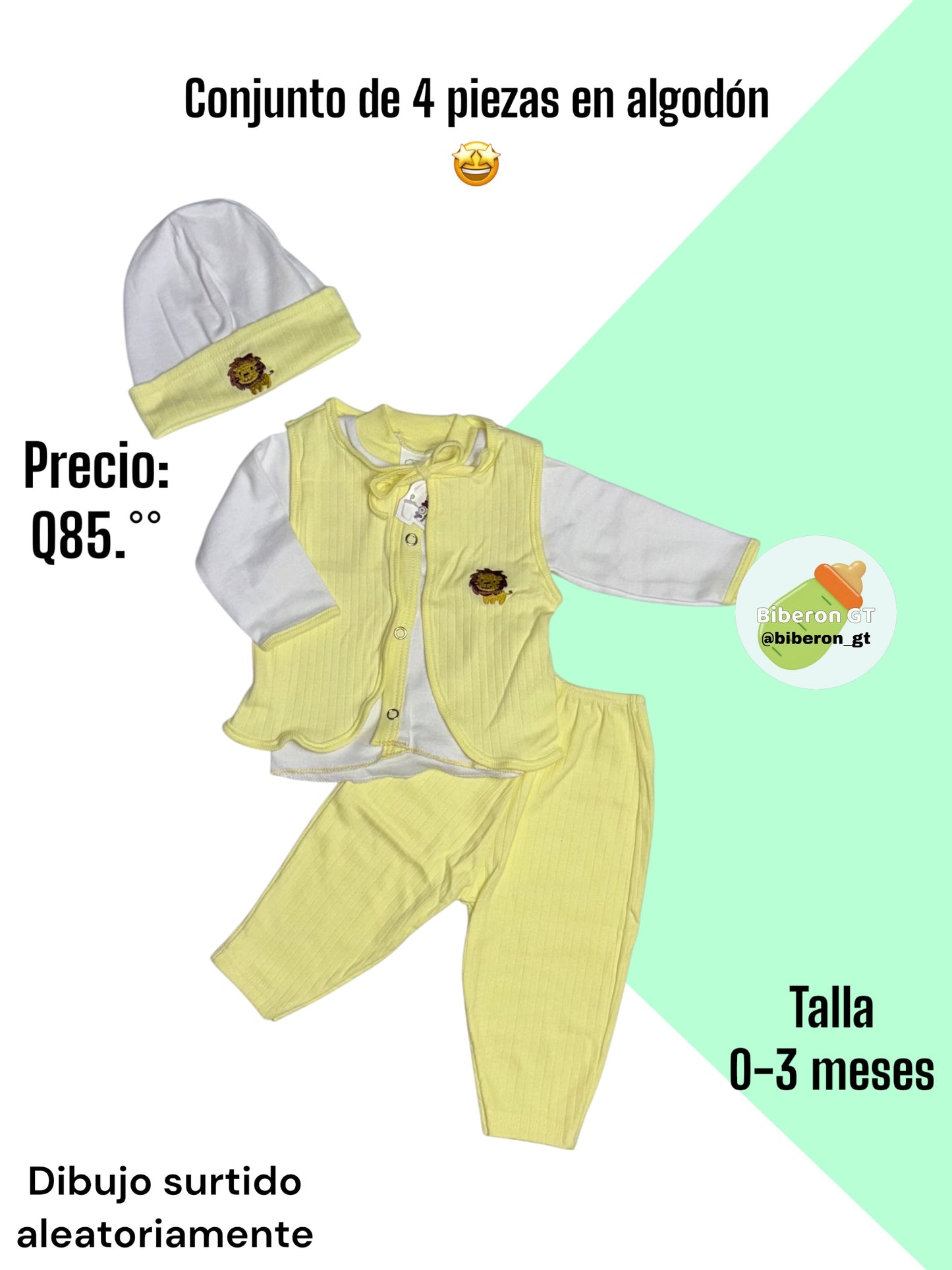 Conjunto de 4 pzs - amarillo