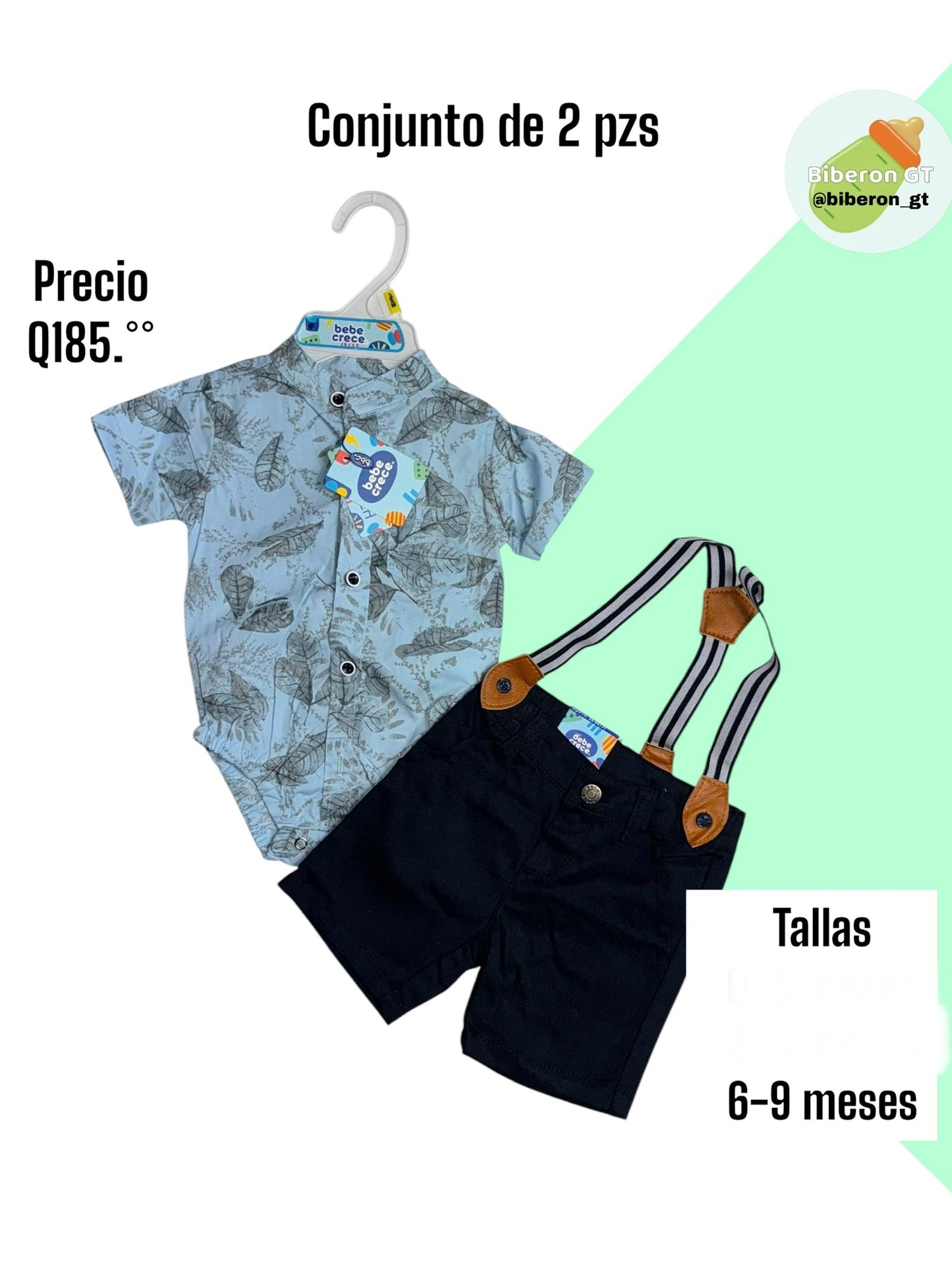 Conjunto formal de short - celeste con azul