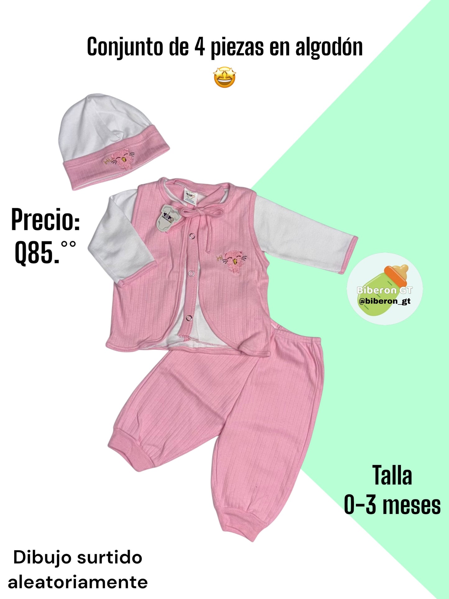 Conjunto de 4 pzs - rosado