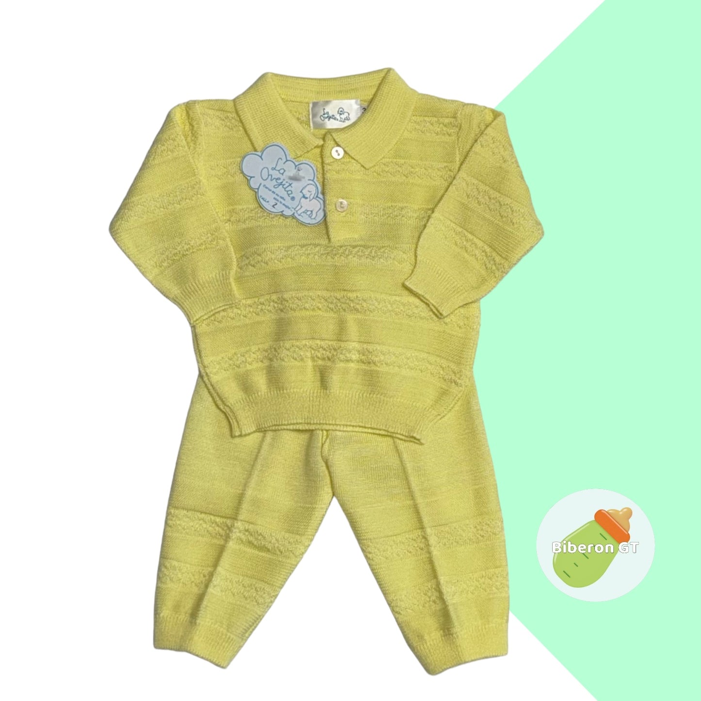 Conjunto La Ovejita - amarillo con cuello