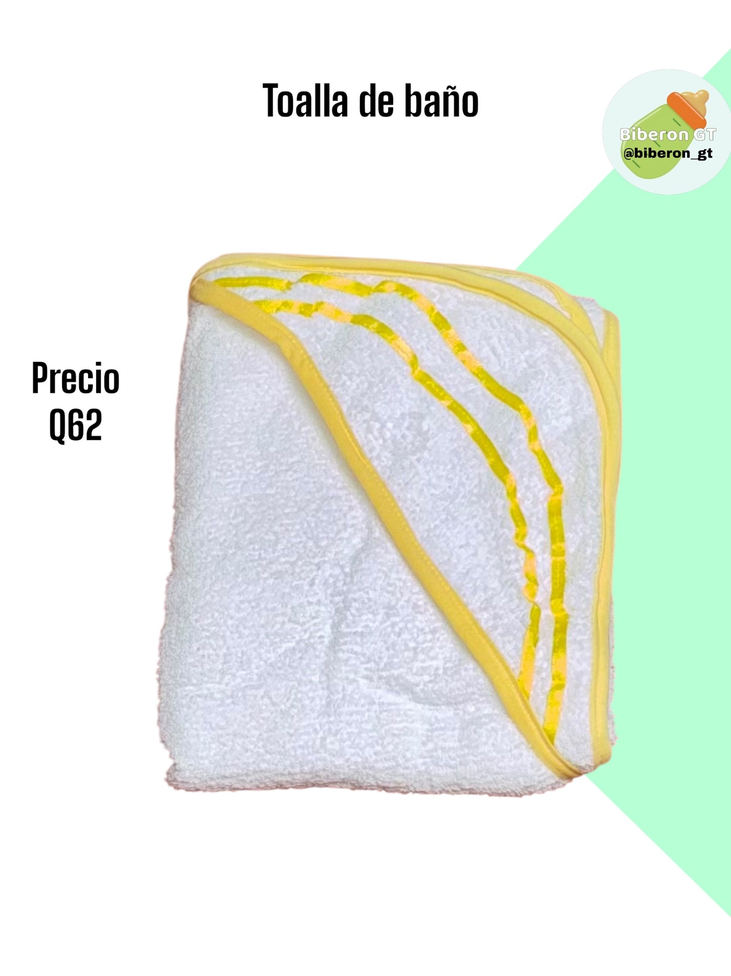 Toalla con capucha - blanca con amarillo