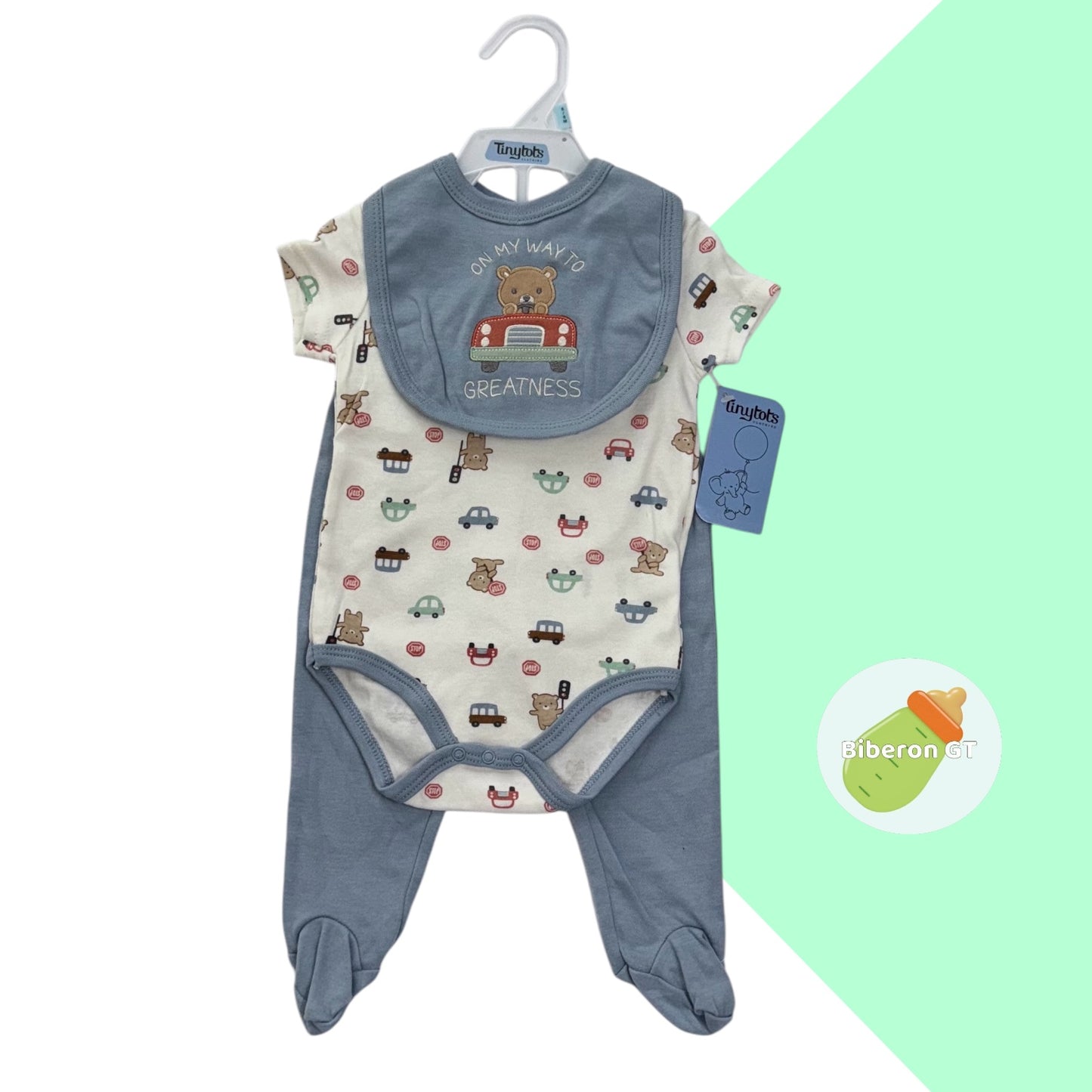 Conjunto de body - celeste de oso