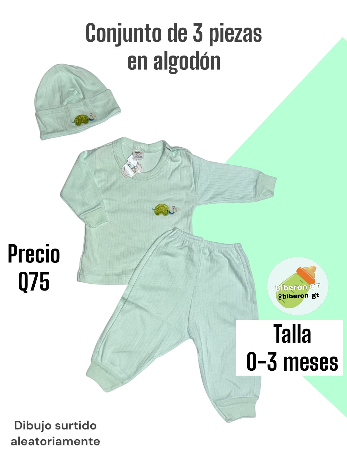 Conjunto de 3 pzs - verde