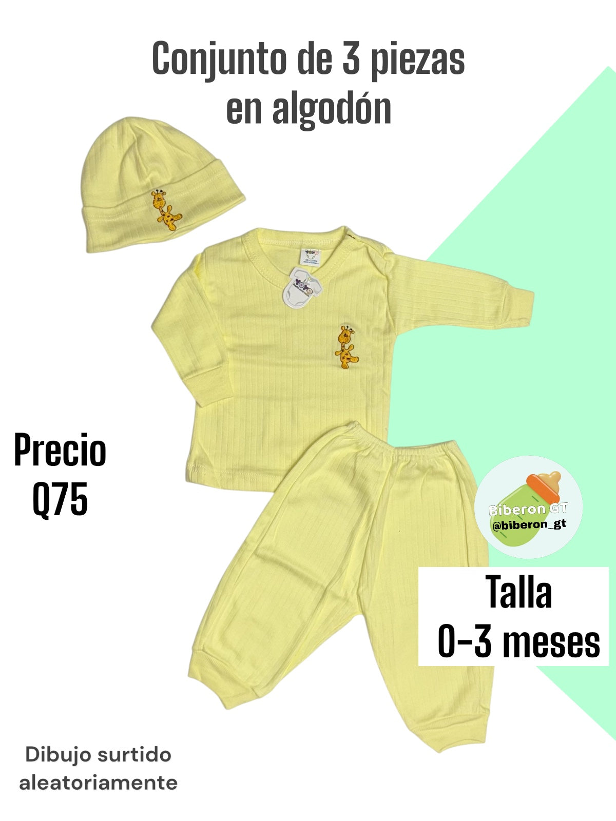 Conjunto de 3 pzs - amarillo