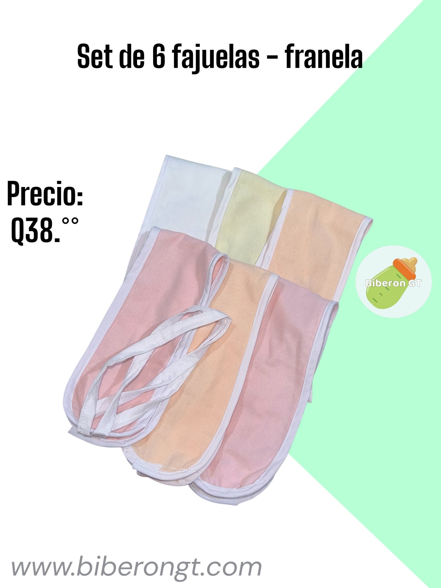 Set de 6 fajuelas - colores para niña