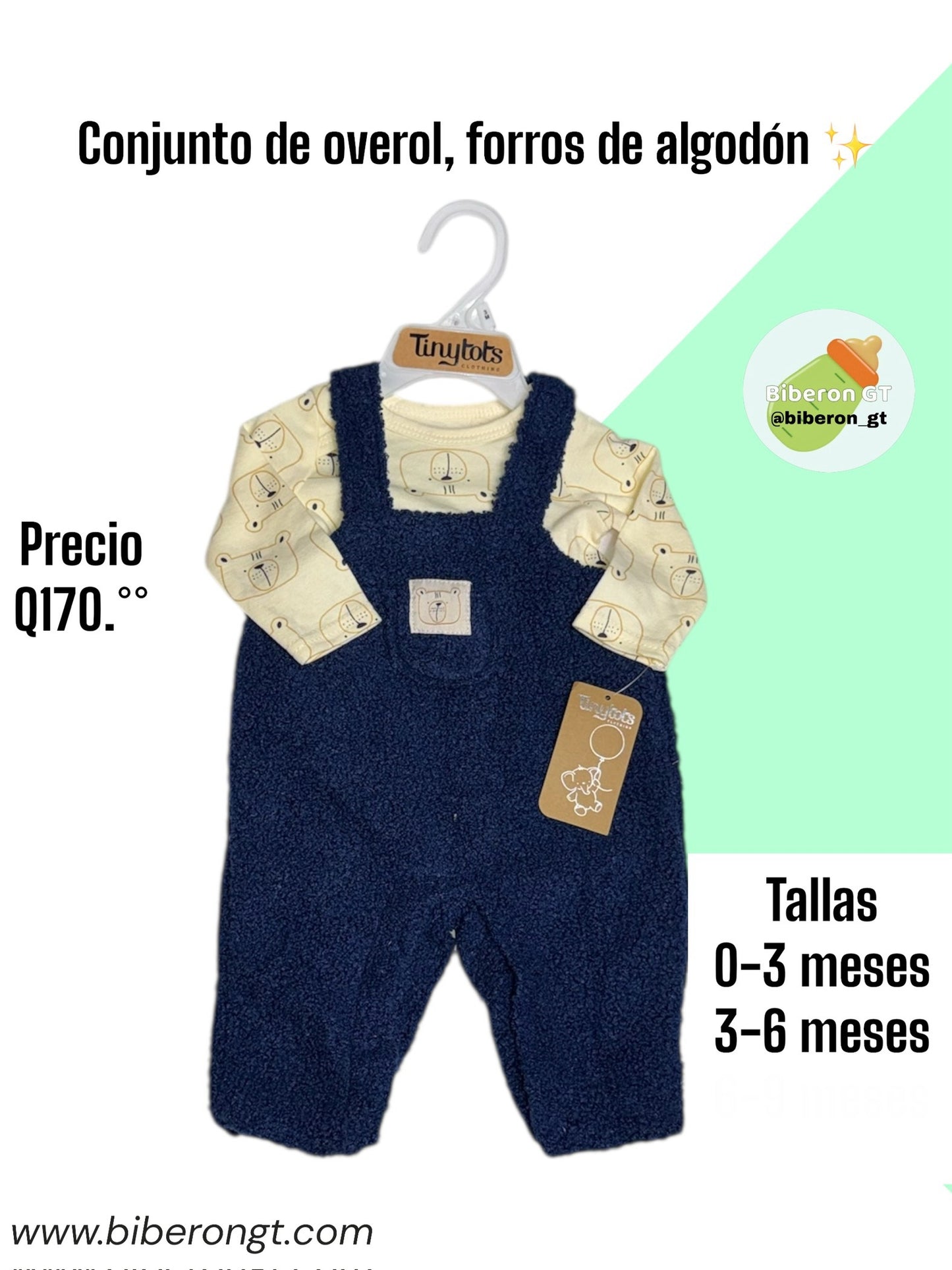 Conjunto de overol con forro de algodón - azul marino
