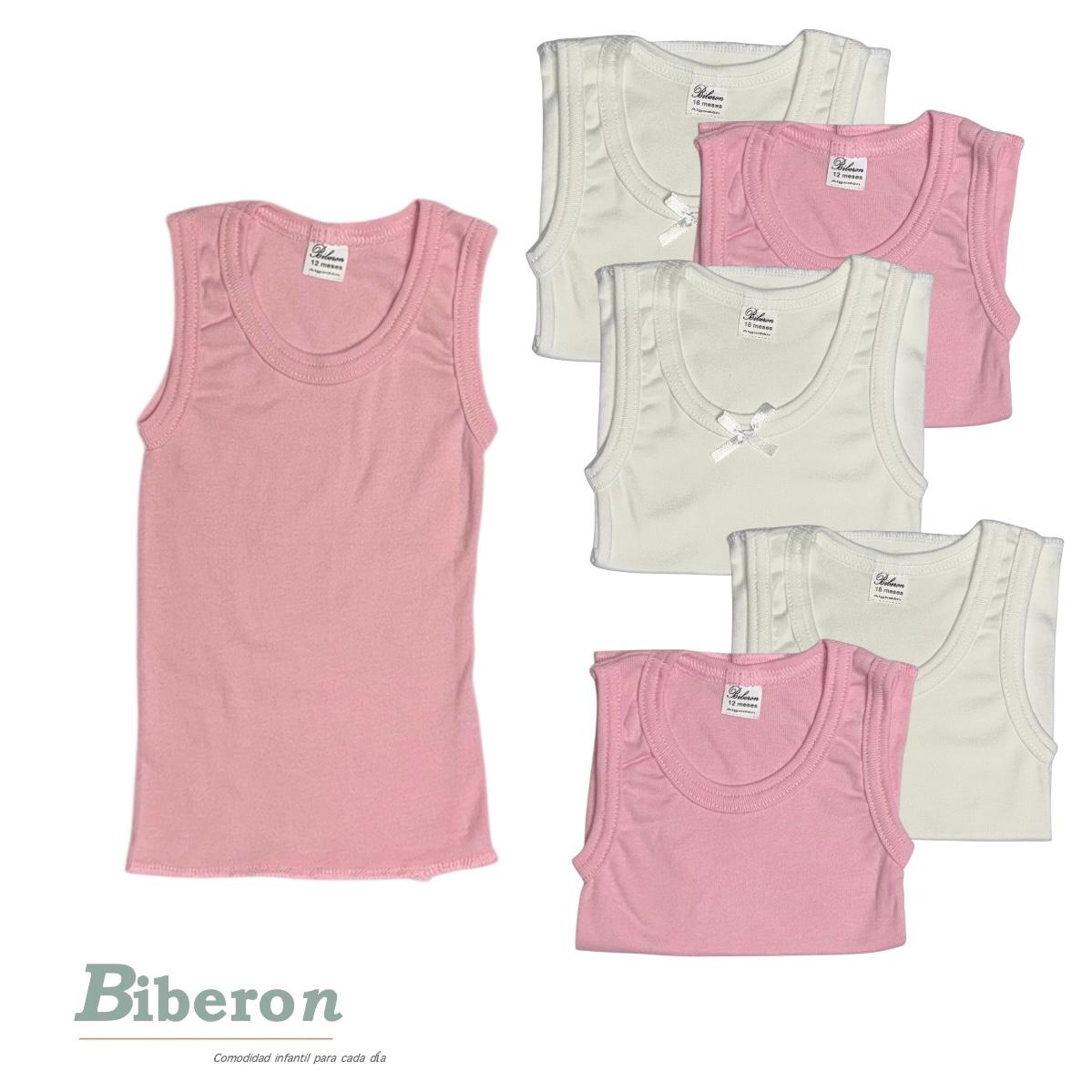 Camisetas interiores de algodón uso diario - blancas y rosadas