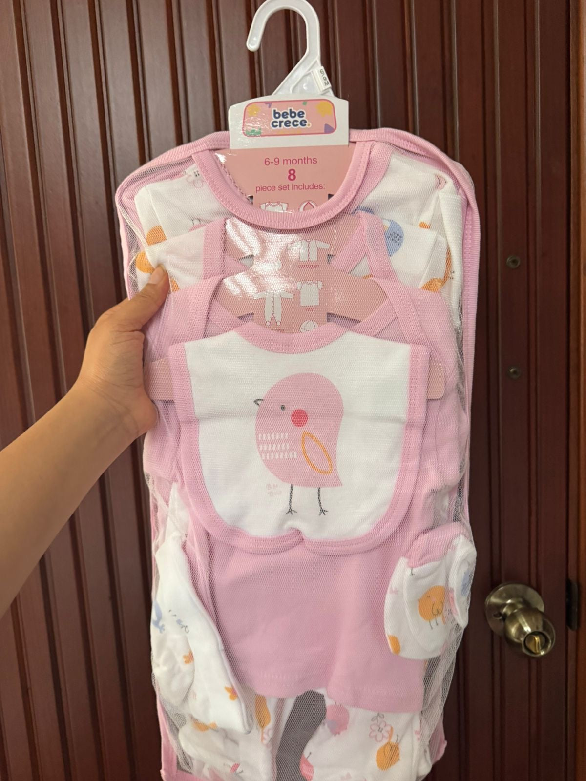 Conjunto de 8 pzs - estampado de pajaritos