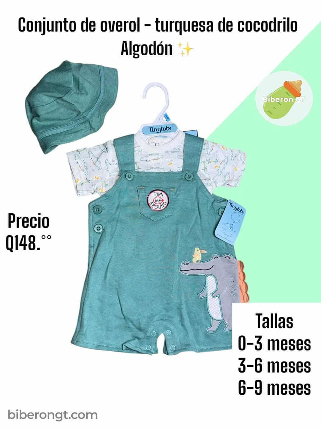 Conjunto de overol  - turqueza de cocodrilo