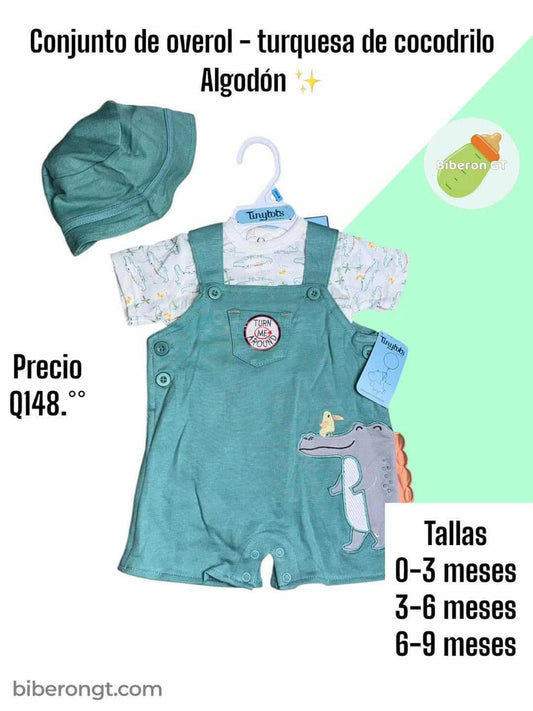 Conjunto de overol  - turqueza de cocodrilo