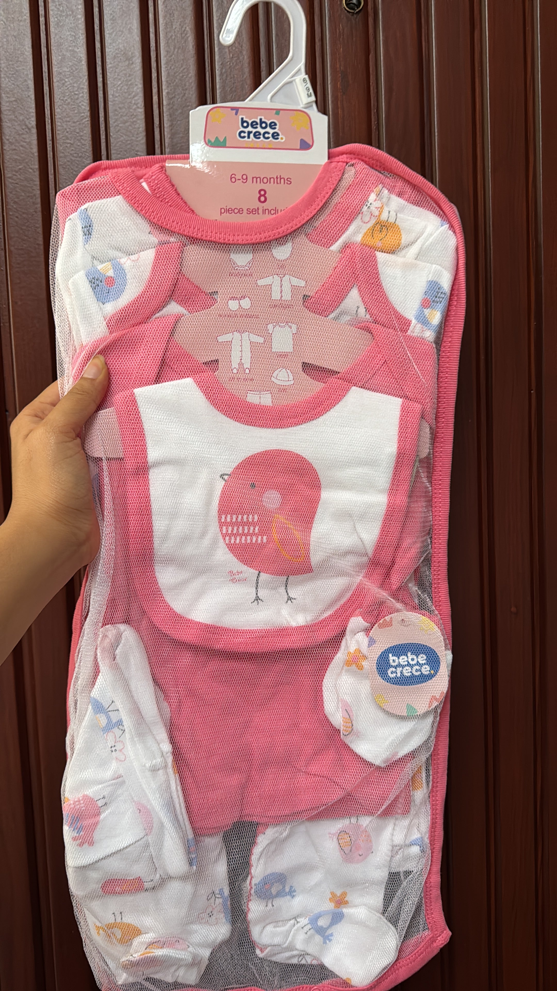 Conjunto de 8 pzs - estampado de pajaritos