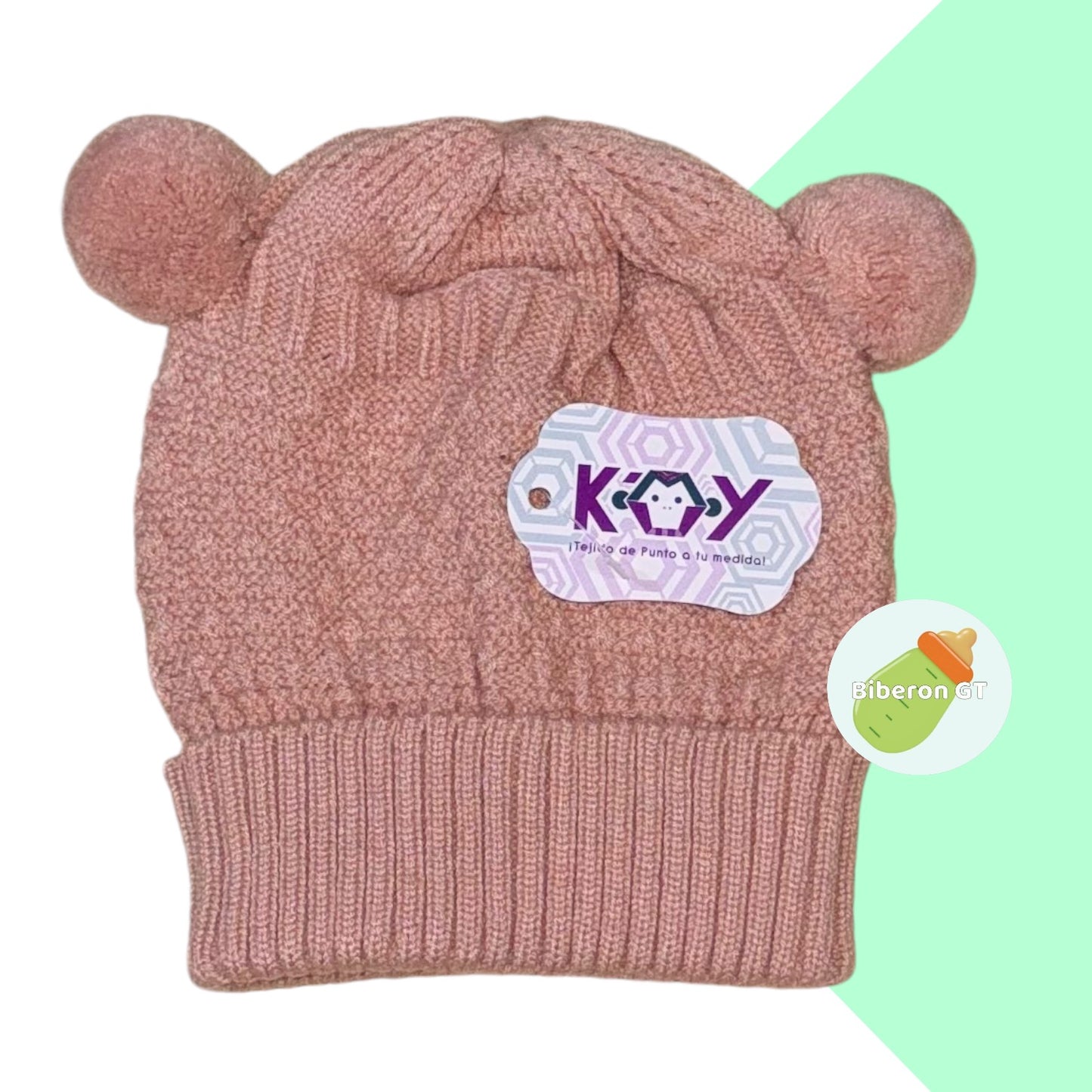 Gorra de lana hipoalergénica - 2 pompones 0-3 meses