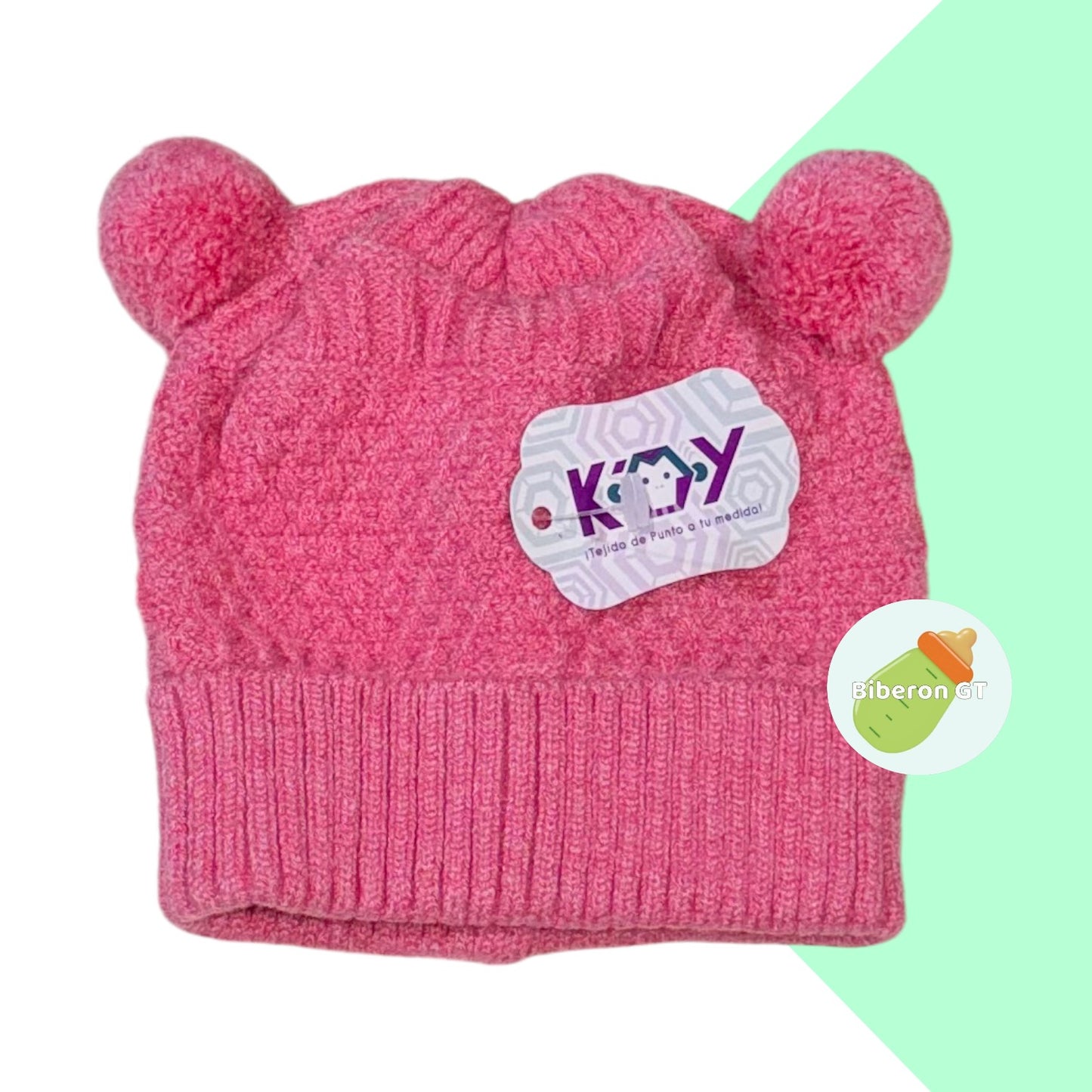 Gorra de lana hipoalergénica - 2 pompones 0-3 meses