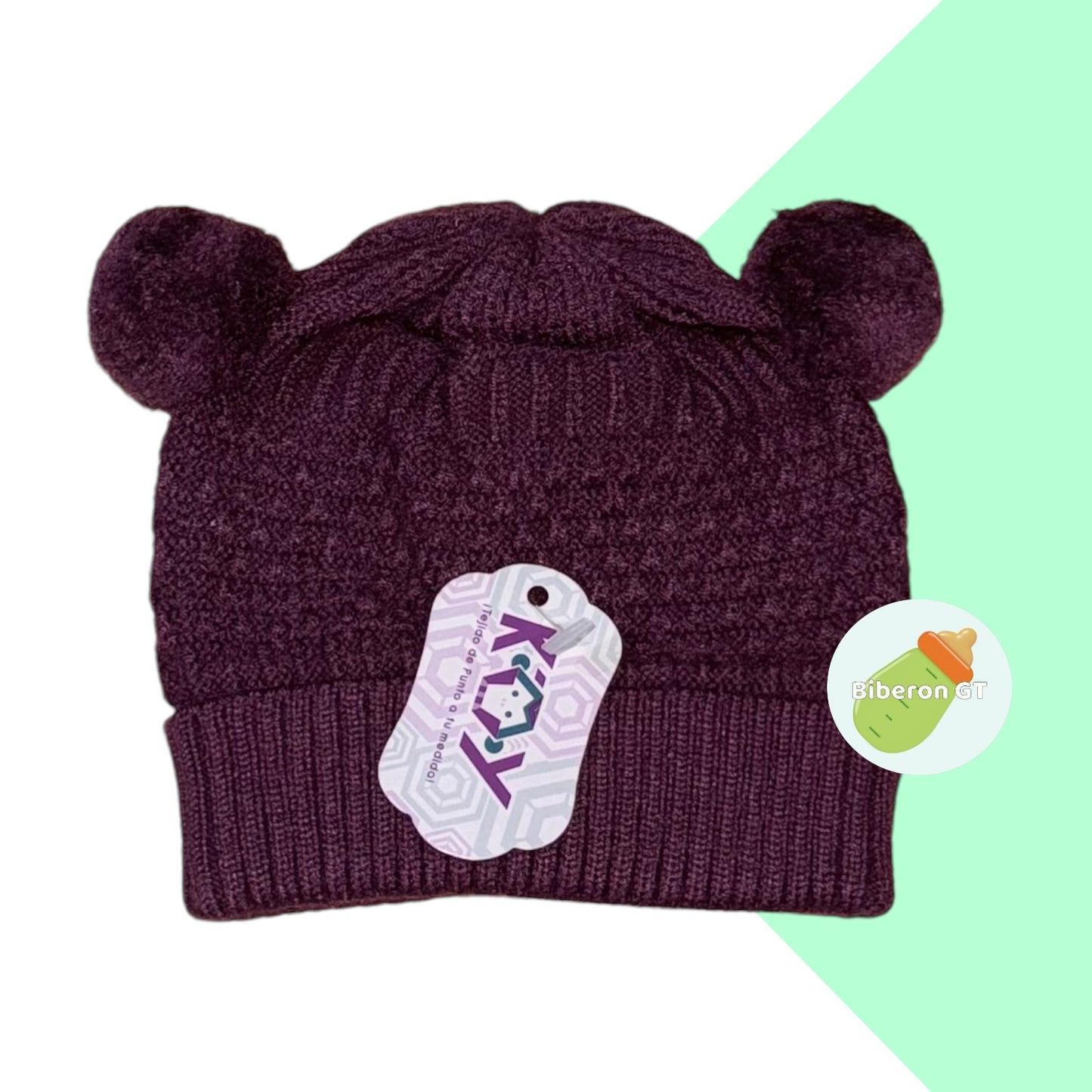 Gorra de lana hipoalergénica - 2 pompones 0-3 meses