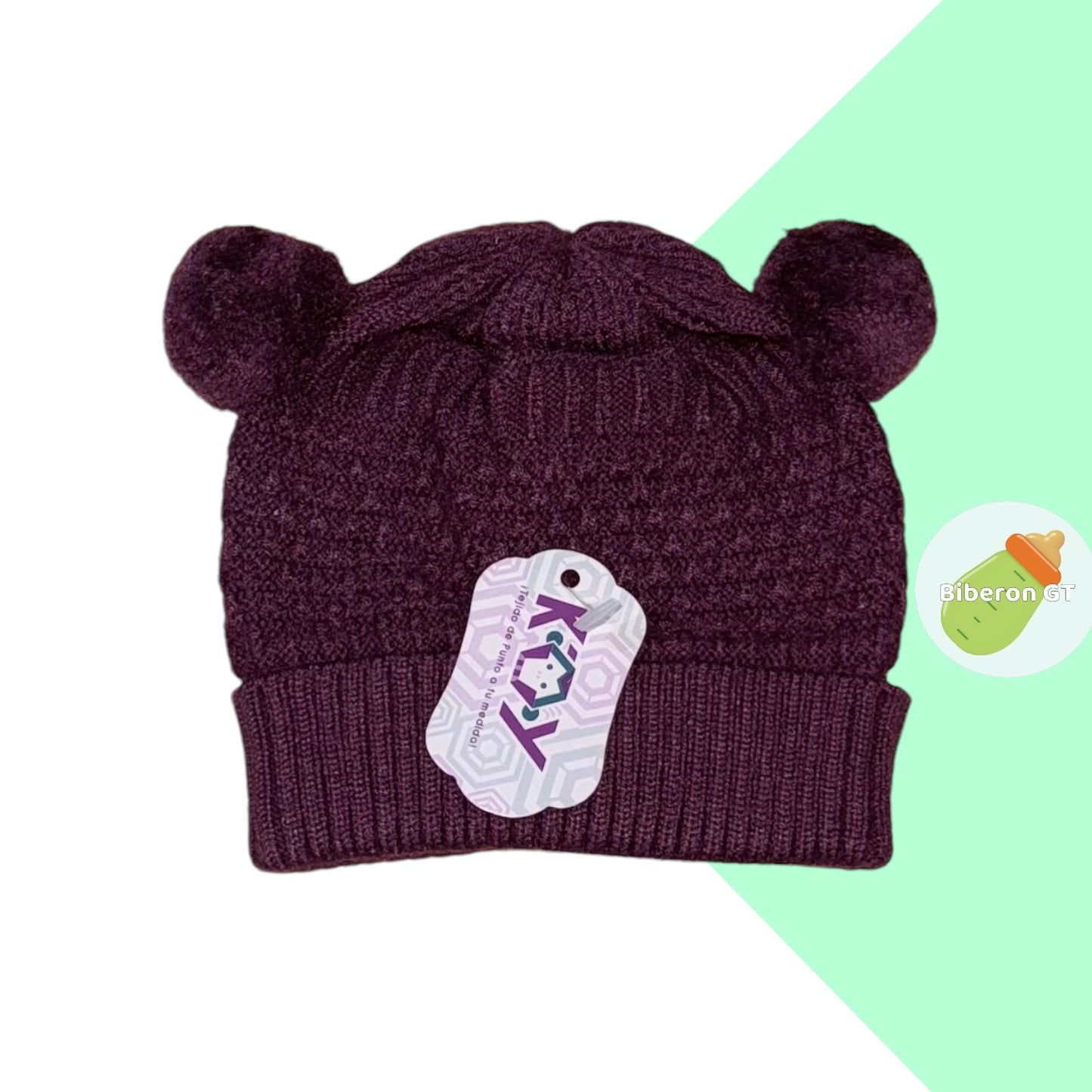 Gorra de lana hipoalergénica - 2 pompones 0-3 meses