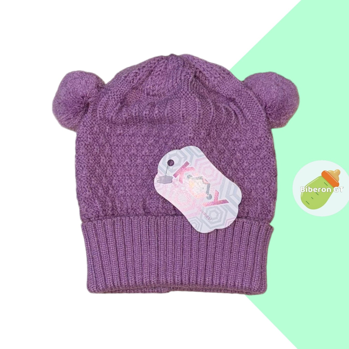 Gorra de lana hipoalergénica - 2 pompones 0-3 meses