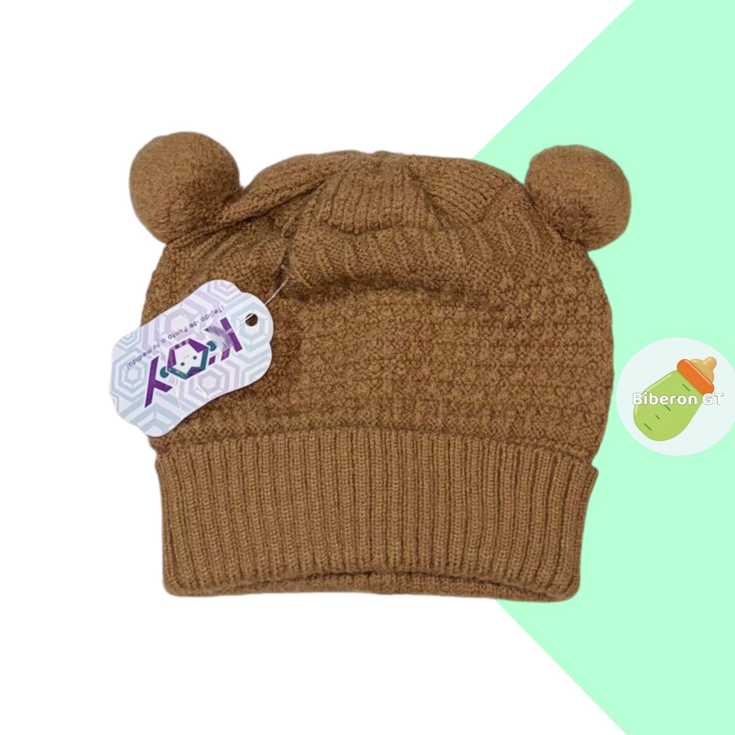 Gorra de lana hipoalergénica - 2 pompones 0-3 meses