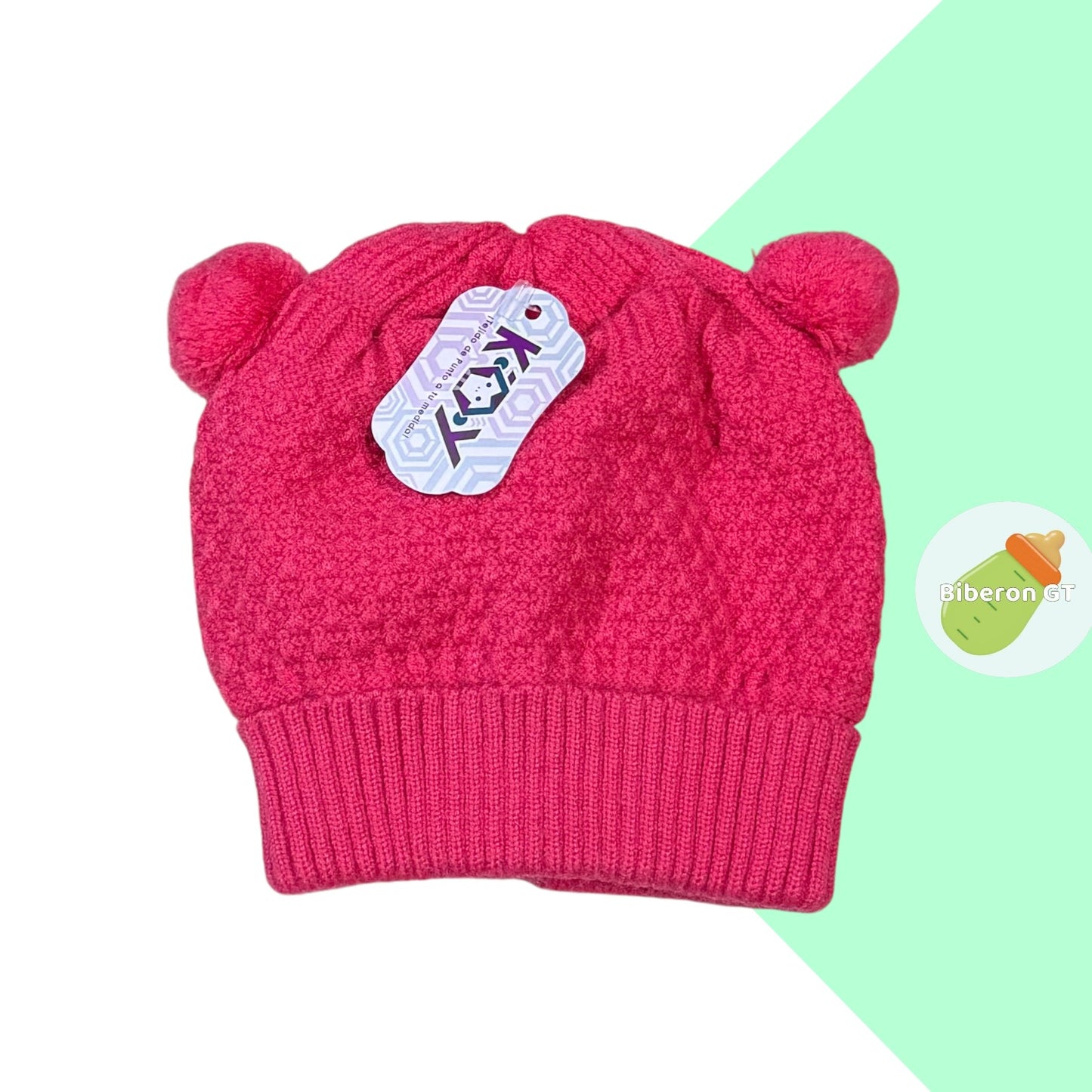 Gorra de lana hipoalergénica - 2 pompones 0-3 meses