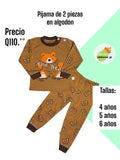 Pijama de 2 piezas en algodón - Oso café