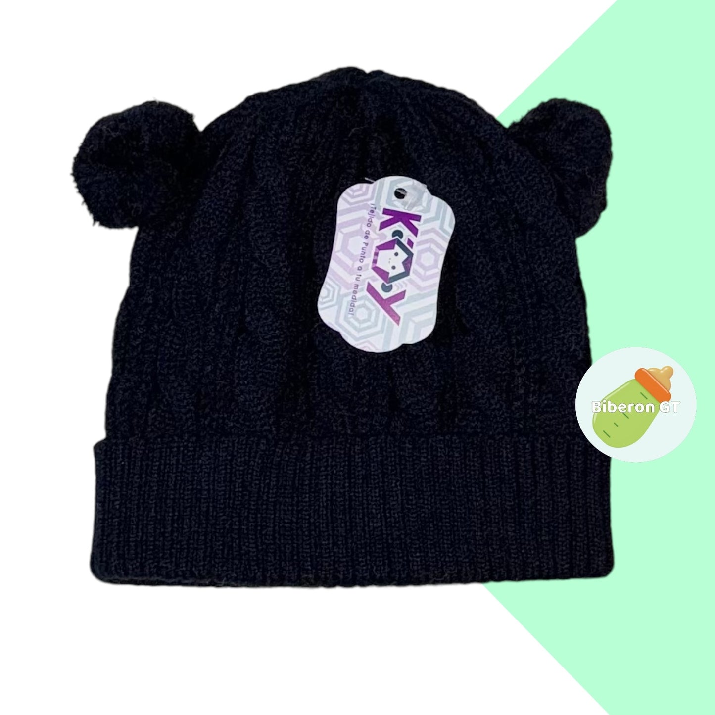 Gorra de lana hipoalergénica de 2 pompones - 6 meses a 4 años