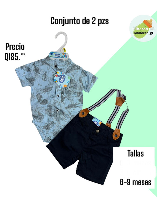 Conjunto formal de short - celeste con azul