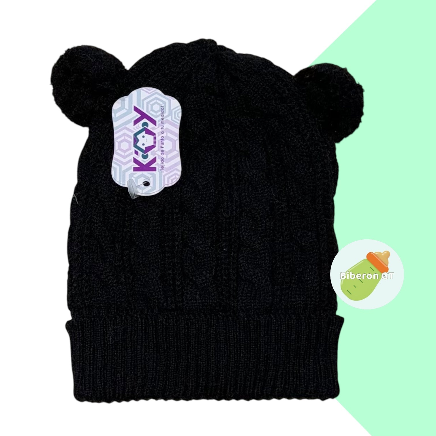 Gorra de lana hipoalergénica de 2 pompones - 6 meses a 3 años