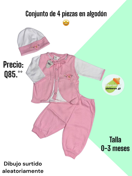 Conjunto de 4 pzs - rosado