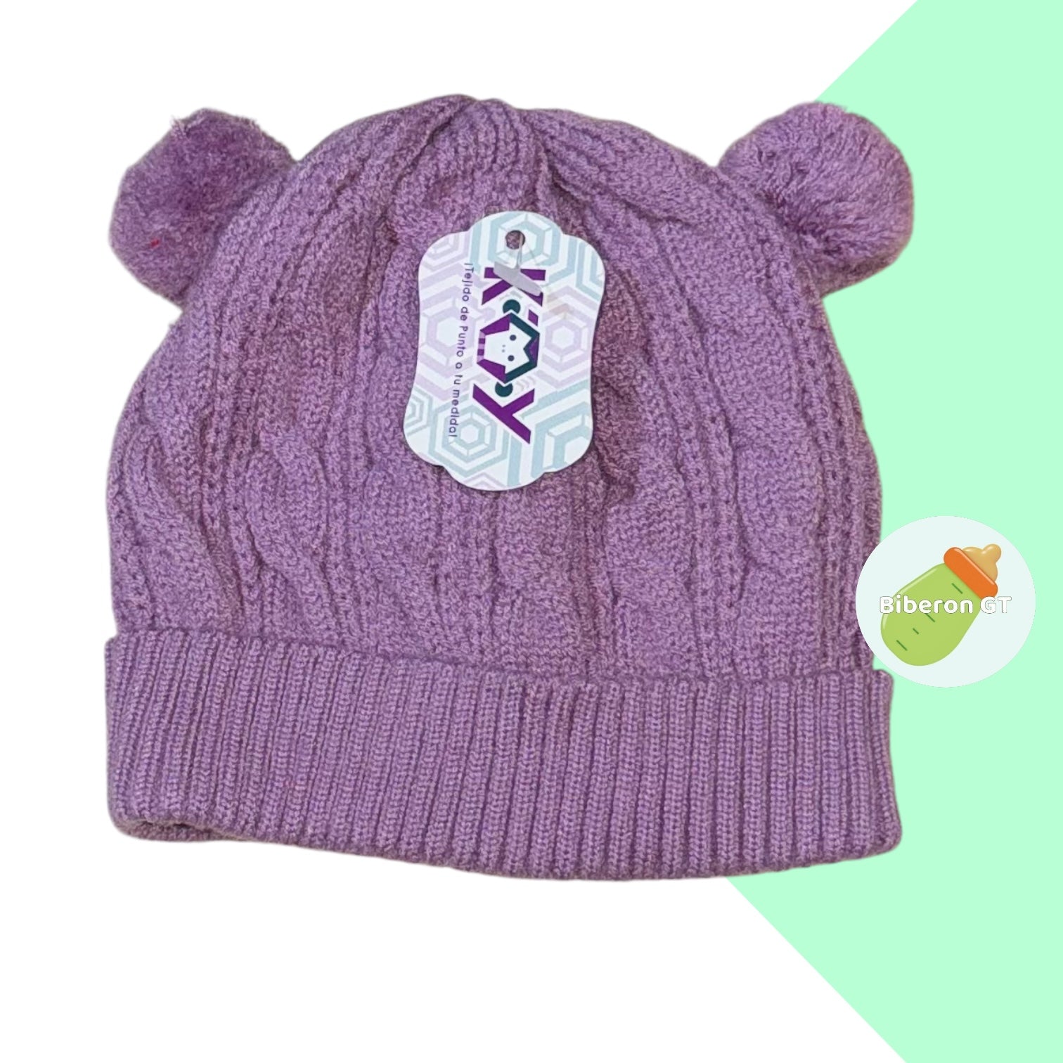 Gorra de lana hipoalergénica de 2 pompones - 6 meses a 3 años