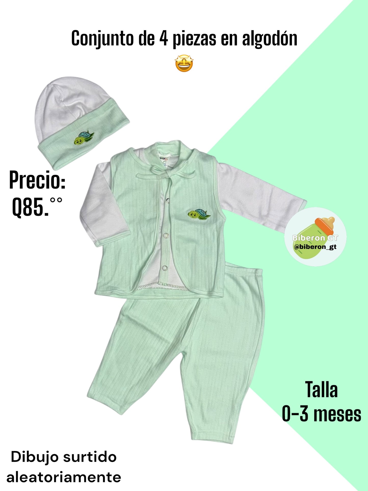 Conjunto de 4 pzs - verde