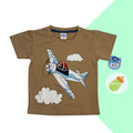 Playera beige de aviones - Bebe Crece