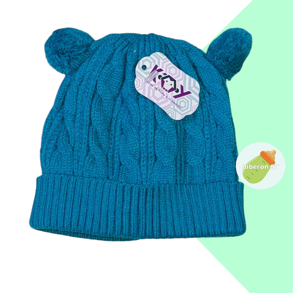 Gorra de lana hipoalergénica de 2 pompones - 6 meses a 3 años