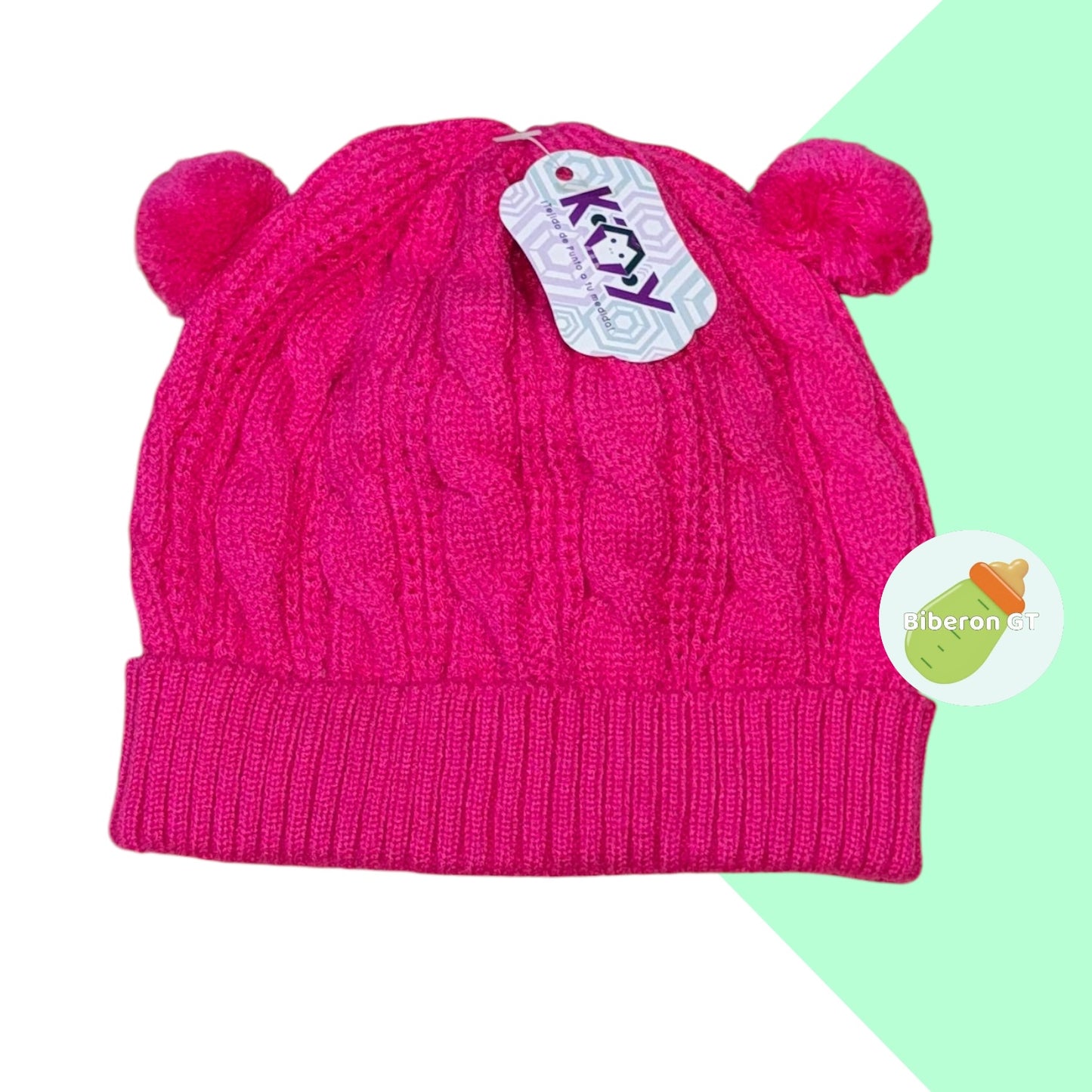 Gorra de lana hipoalergénica de 2 pompones - 6 meses a 4 años