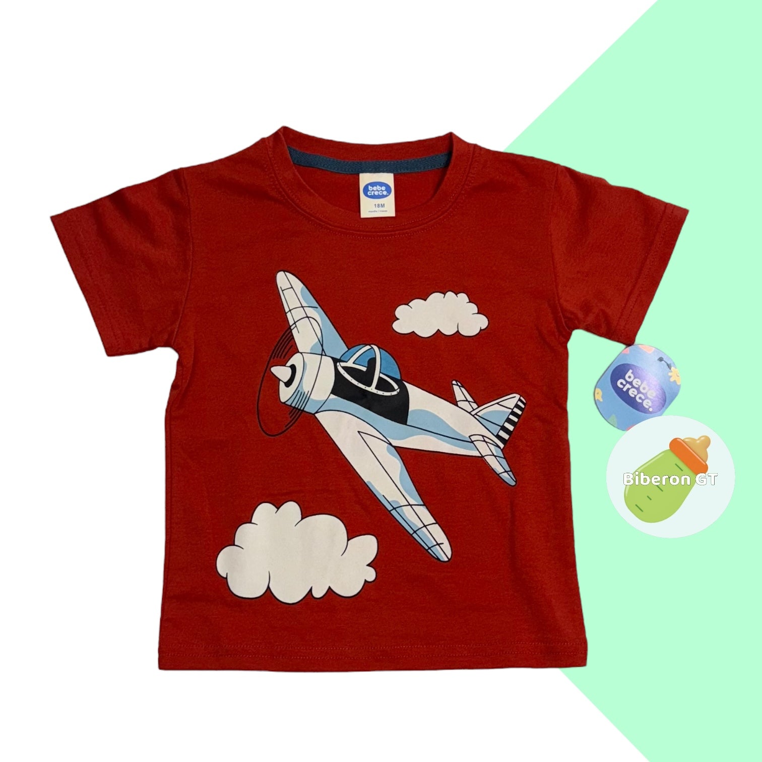 Playera ladrillo de aviones - Bebe Crece