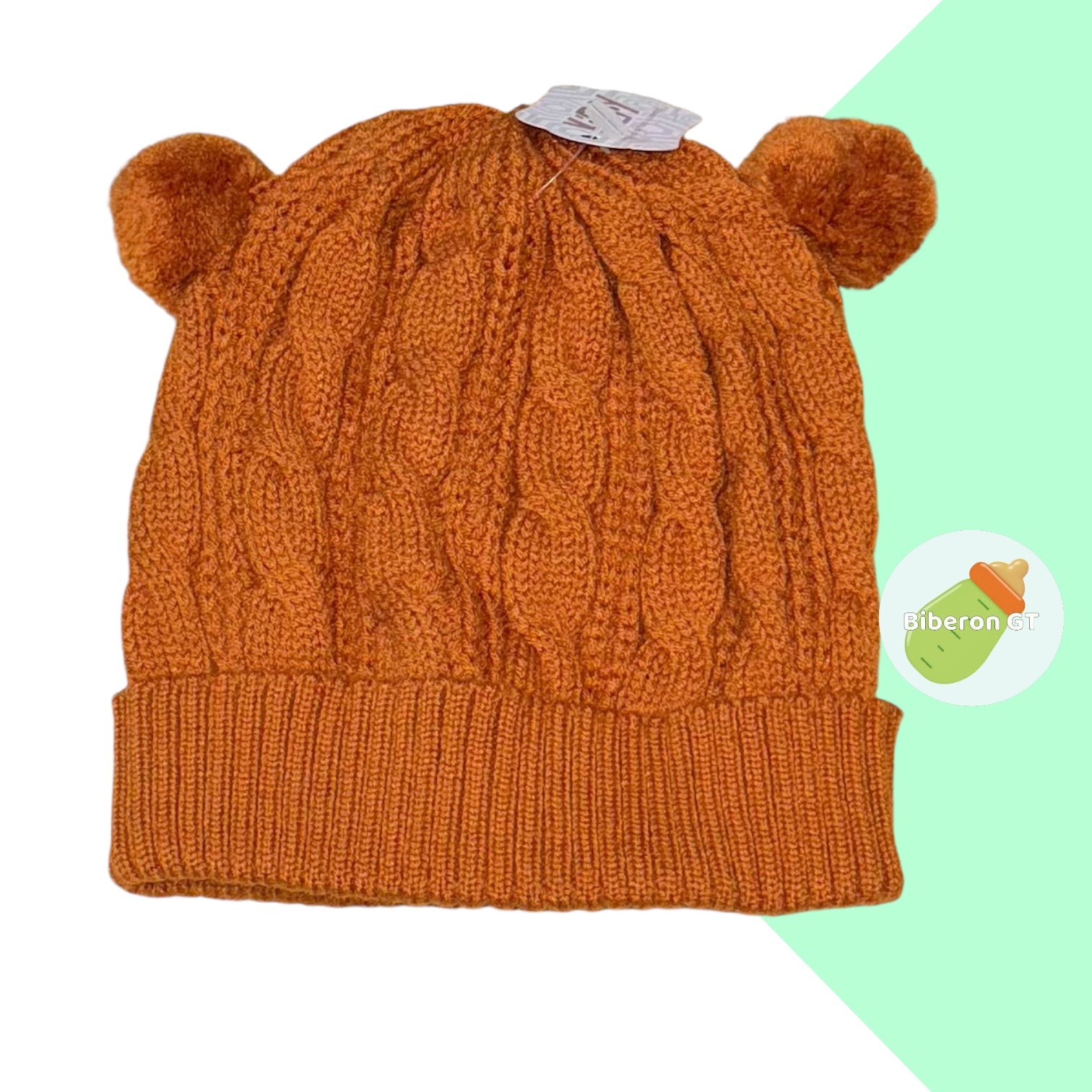 Gorra de lana hipoalergénica de 2 pompones - 6 meses a 3 años