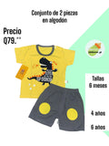 Conjunto de short - Dino amarillo