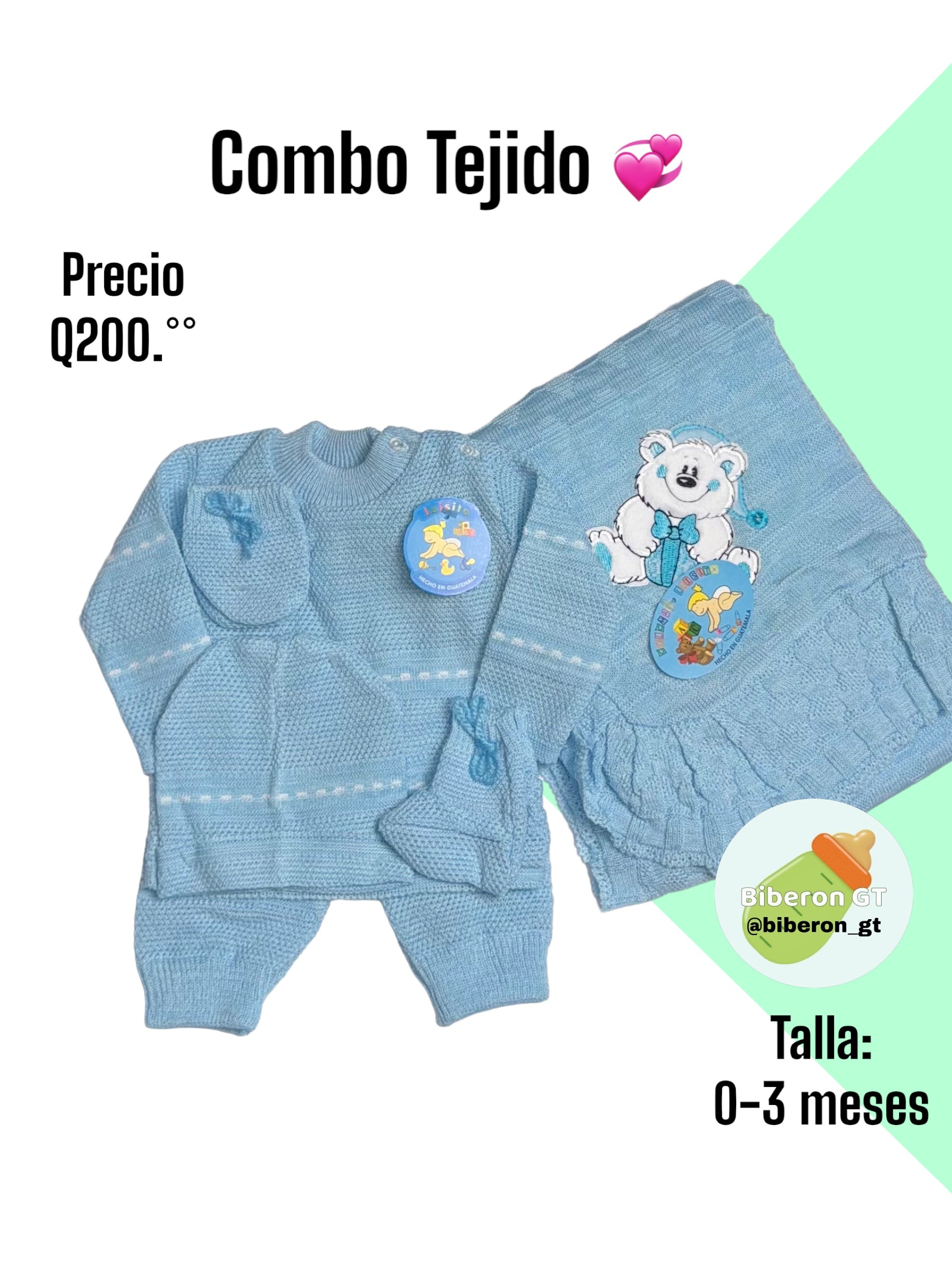 Combo tejido - celeste