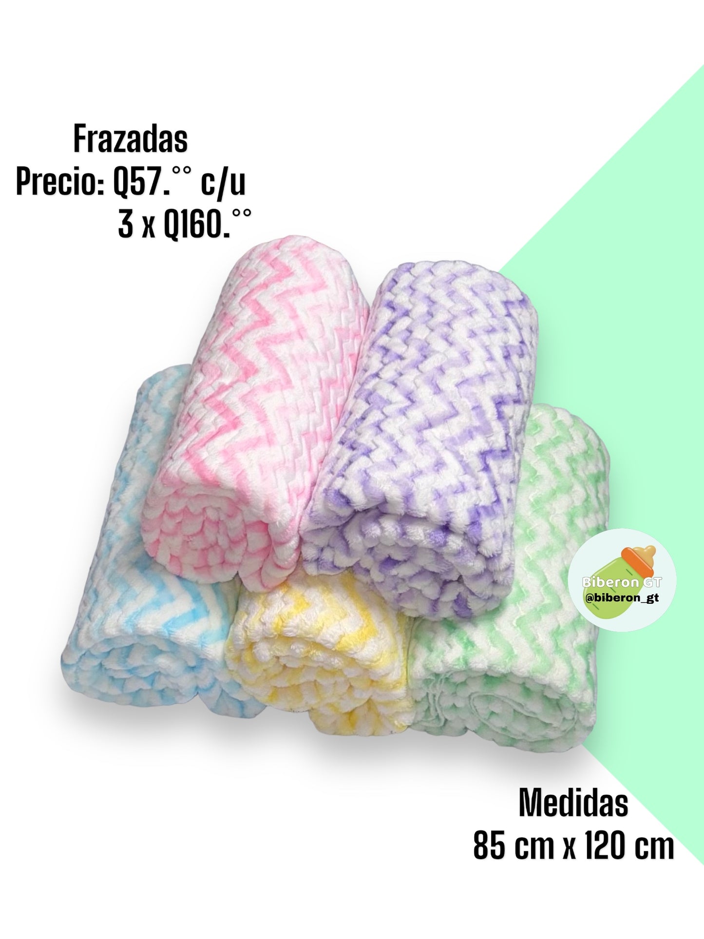 Frazadas colores con blanco