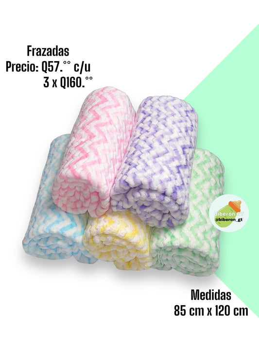 Frazadas colores con blanco