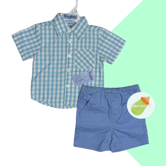 Camisa y short - celeste