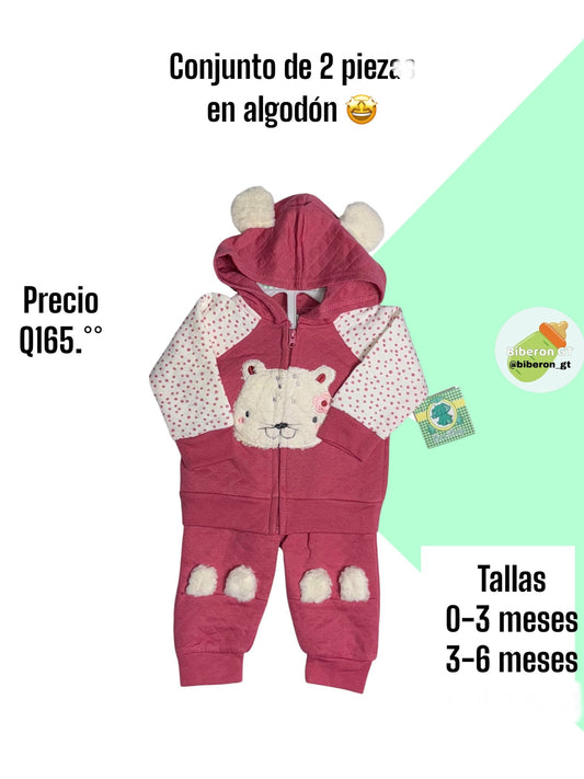 Conjunto semi enguatado - fucsia de oso