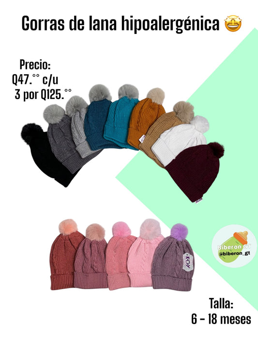 Gorra de lana hipoalergénica - 6-18 meses
