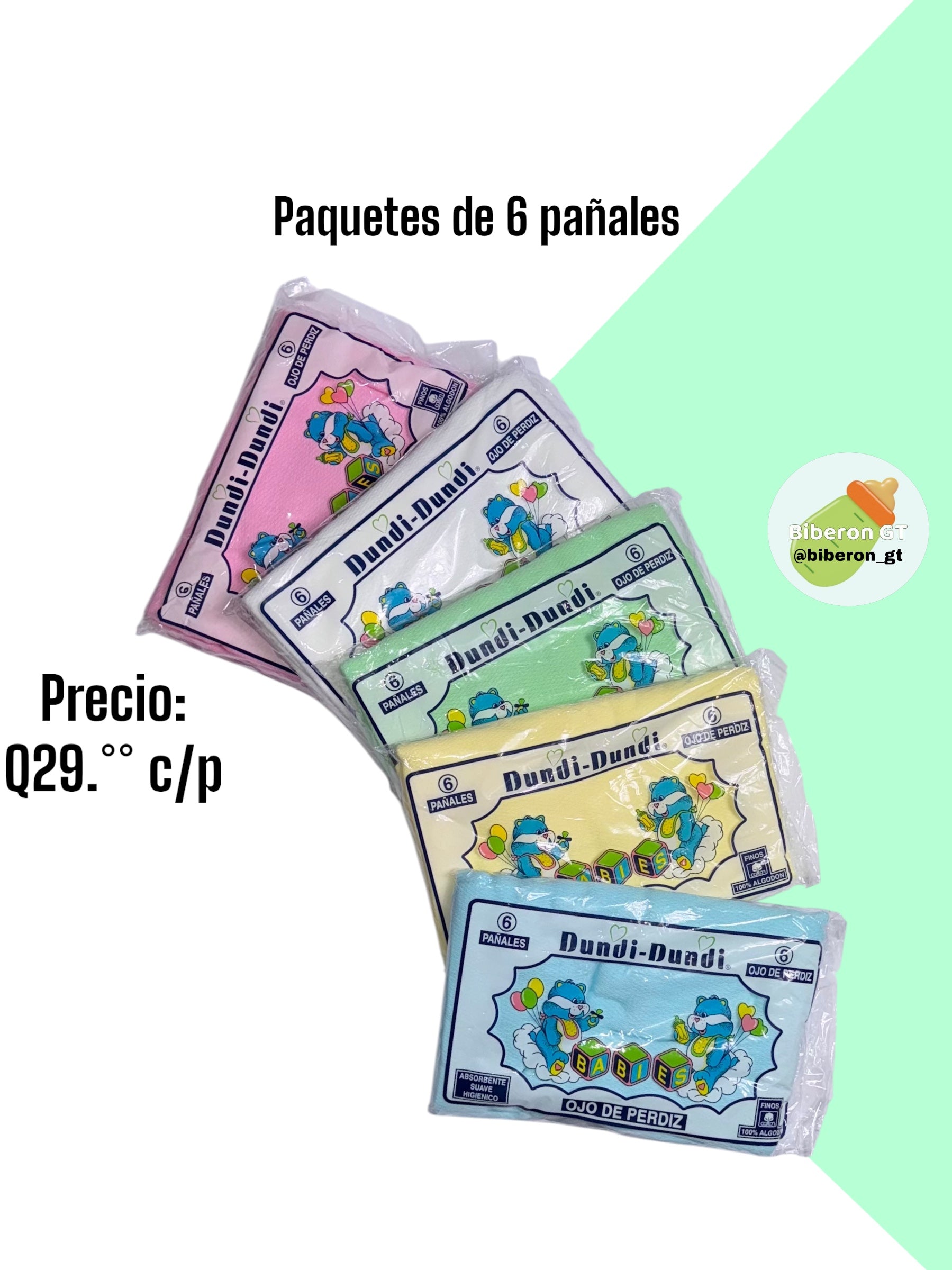 Paq. de pañales de tela