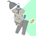 Conjunto de 3 pzs - Gris con blanco