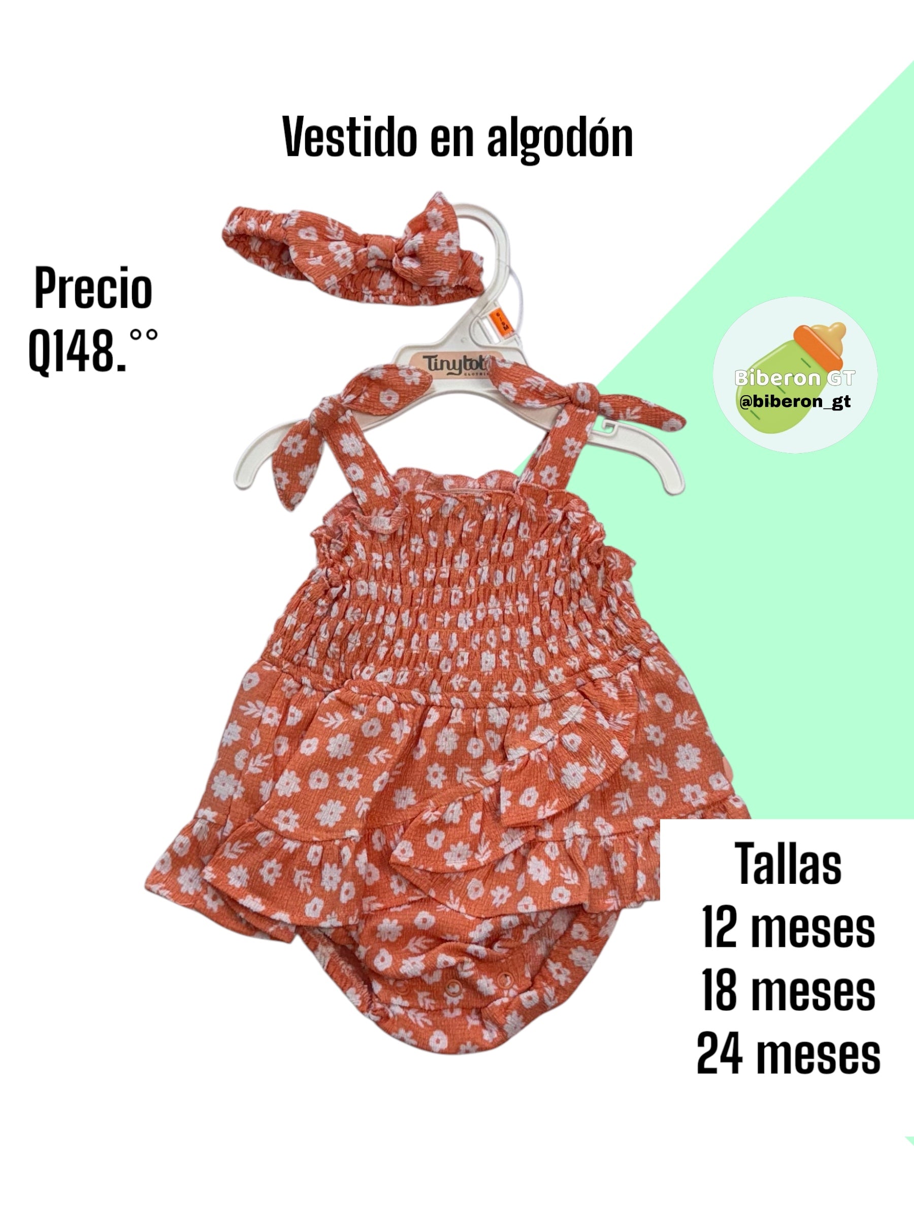 Vestido naranja de flores