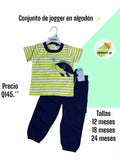 Conjunto de jogger para niño- verde con azul