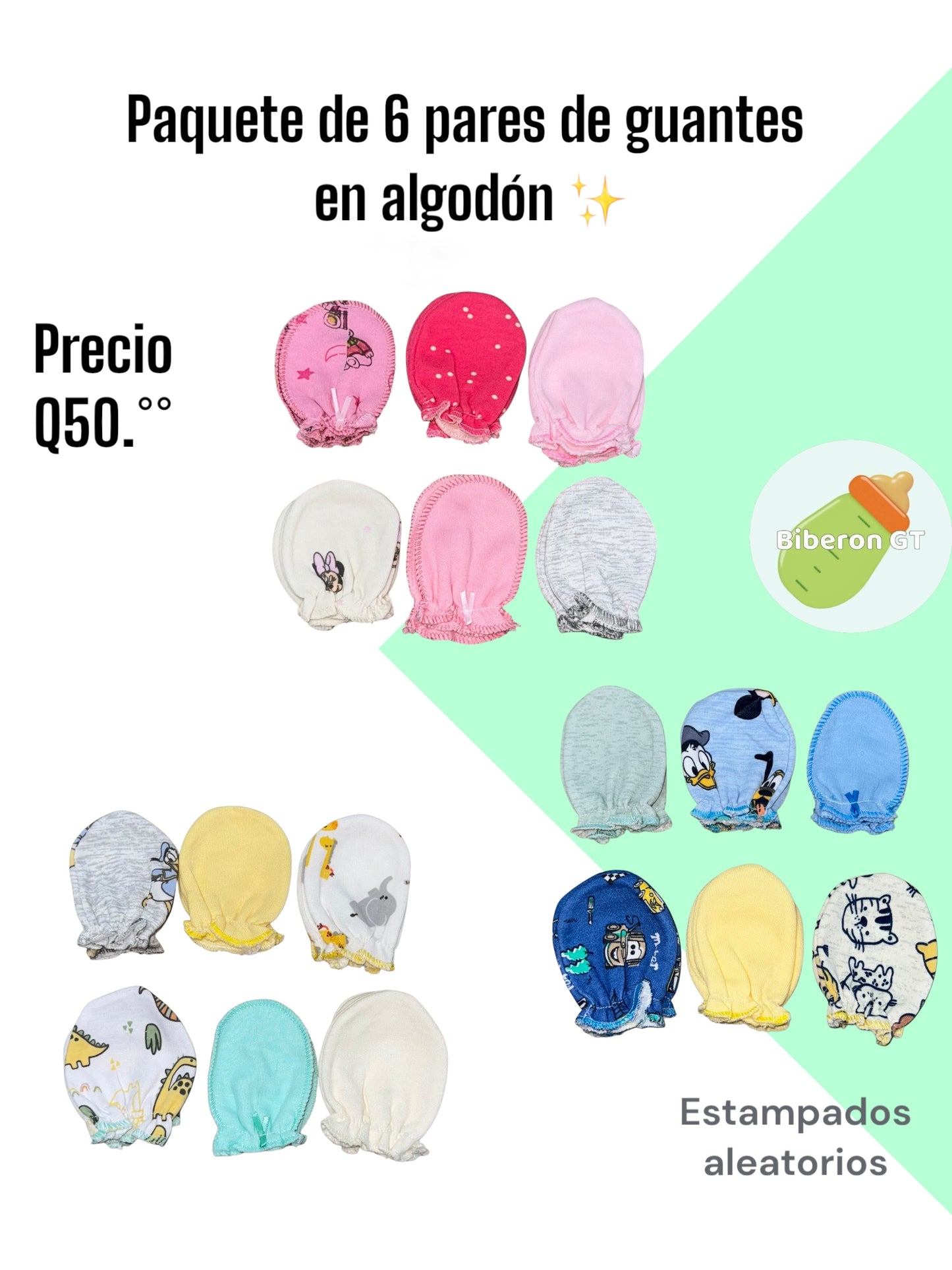 Paq. 6 pares de guantes
