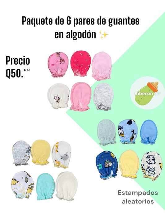 Paq. 6 pares de guantes