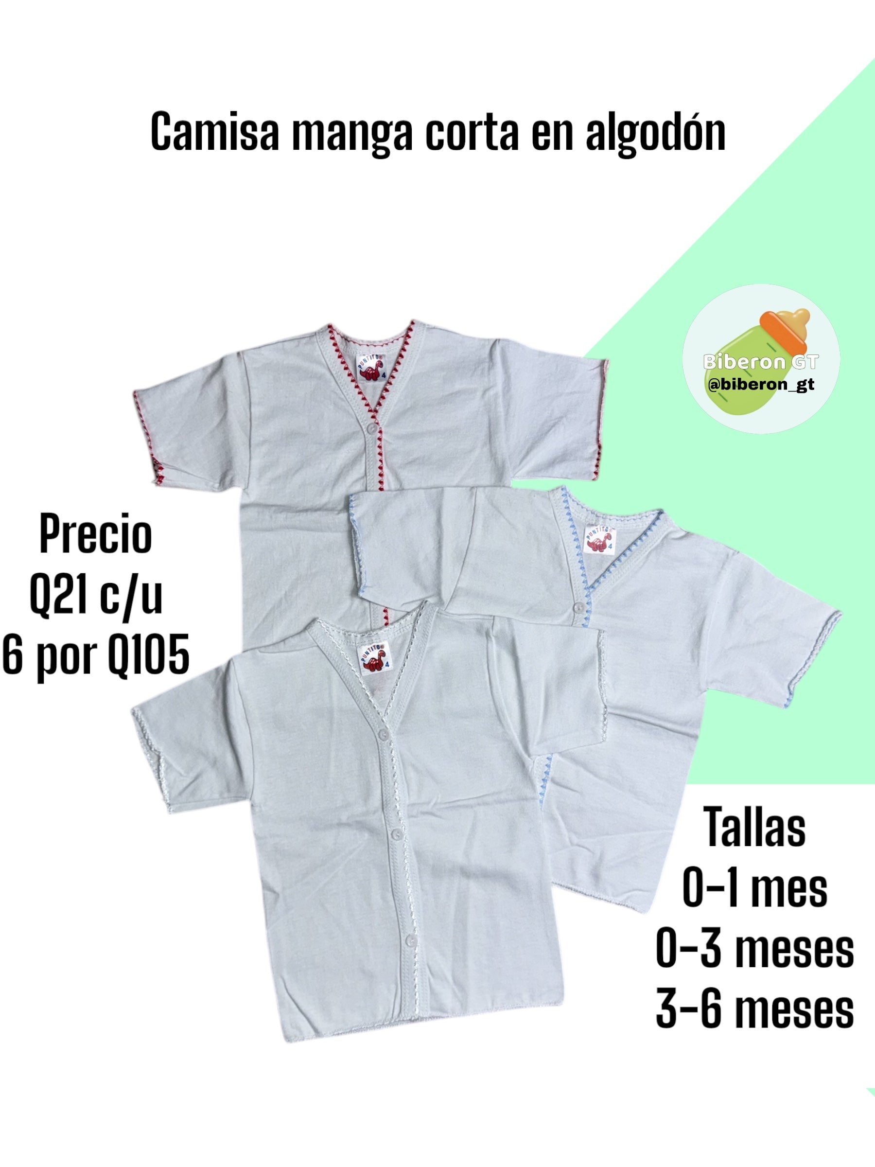 Camisa / cottones manga corta en blanco